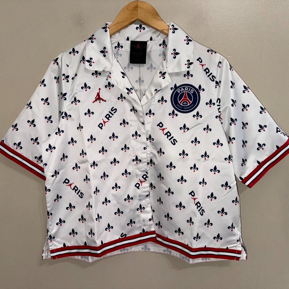 Women’s Jordan x Paris Saint Germain AOP SS Top Soccer S DC0451-100 NEW